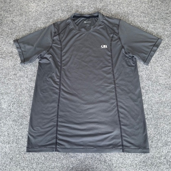 Outdoor Research Shirt Mens Small Gray Short Sleeve Hiking Performance Athletic - Picture 1 of 11